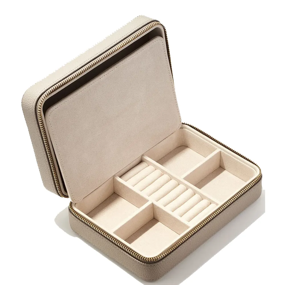 Medium Travel Jewelry Case – Structured Organizer with Removable Pouch​