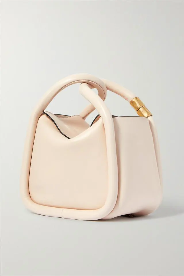 Mini Wonton-Style Leather Top Handle Bag – Soft Cowhide in Neutral & Bold Tones - Image 3