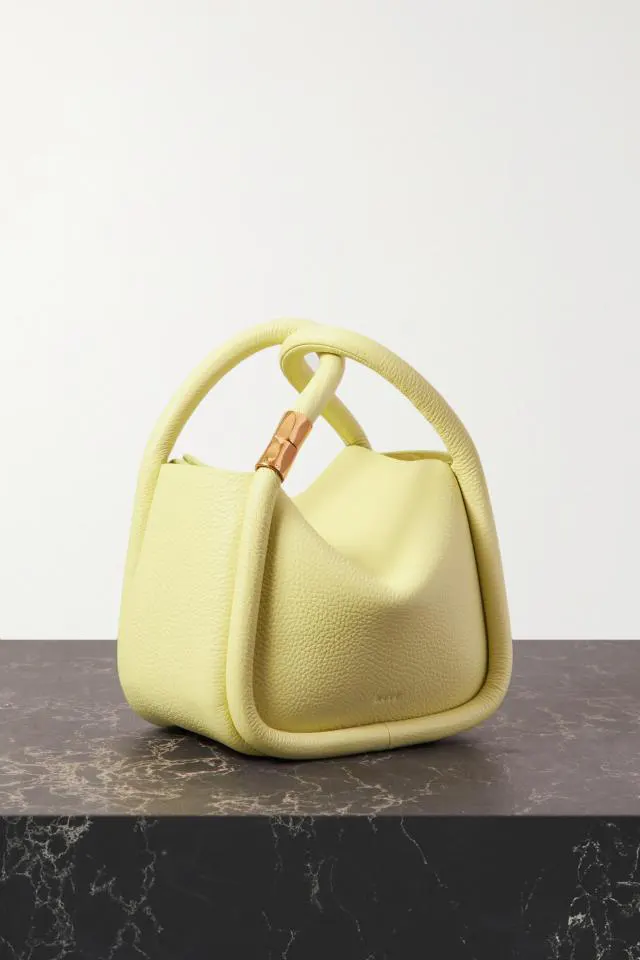 Mini Wonton-Style Leather Top Handle Bag – Soft Cowhide in Neutral & Bold Tones - Image 2