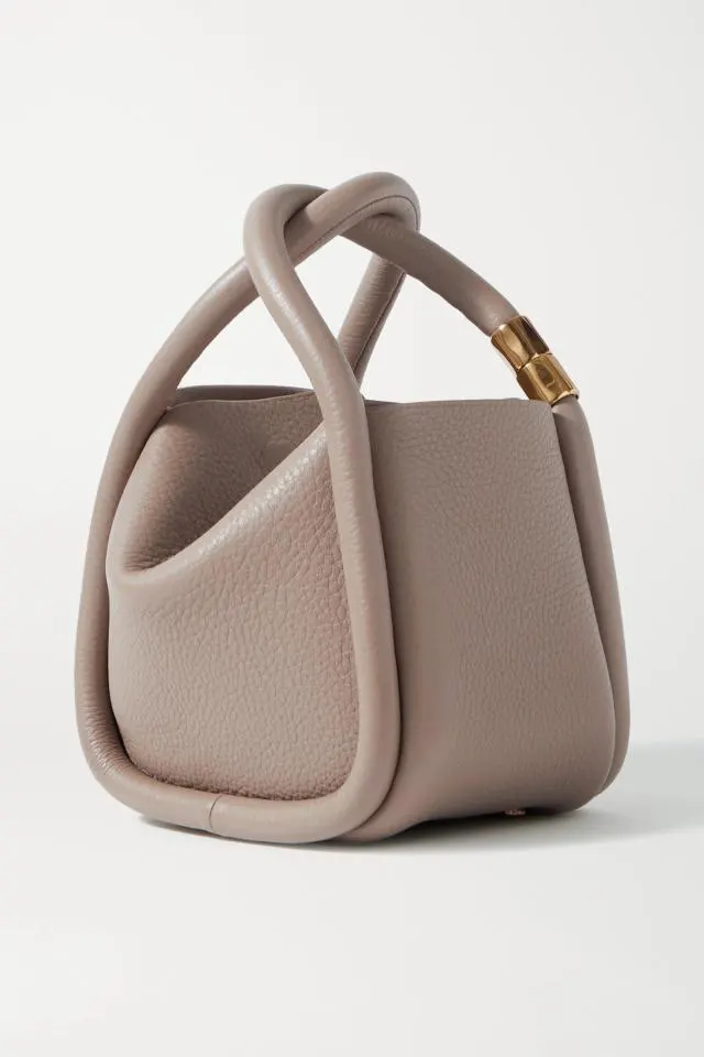 Mini Wonton-Style Leather Top Handle Bag – Soft Cowhide in Neutral & Bold Tones - Image 9