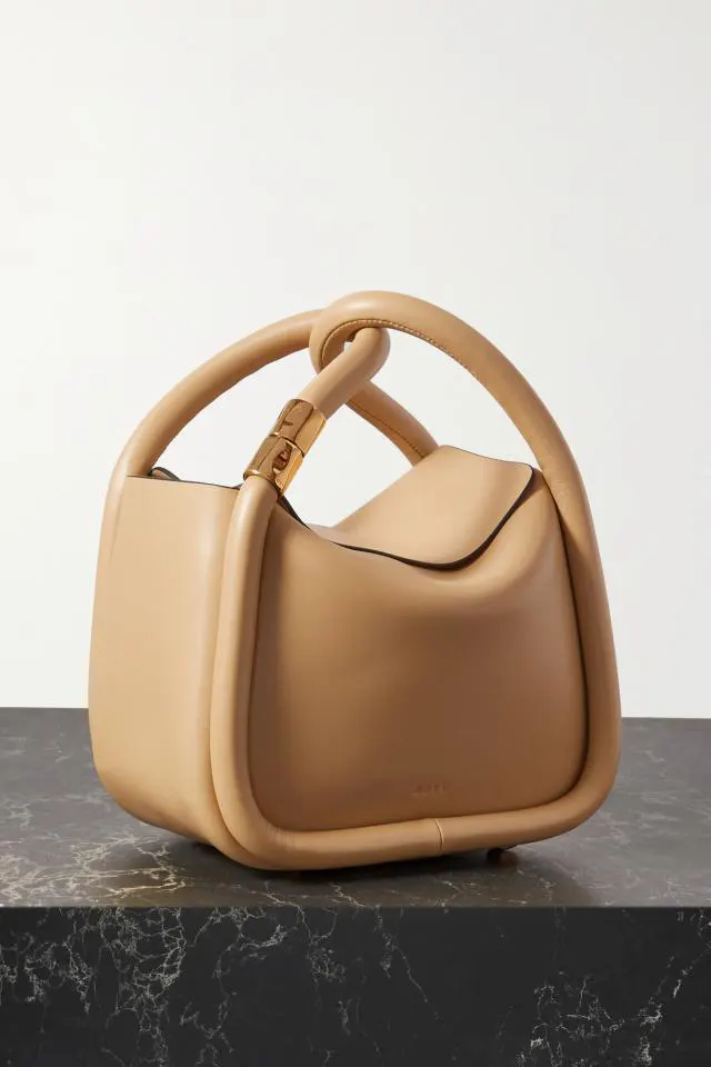 Mini Wonton-Style Leather Top Handle Bag – Soft Cowhide in Neutral & Bold Tones - Image 5