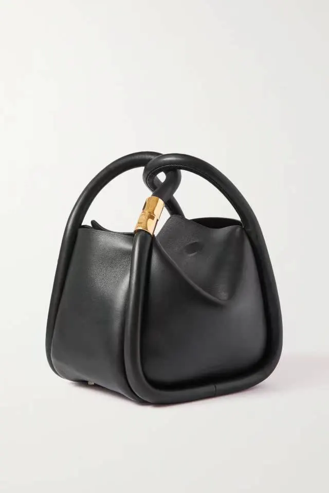 Mini Wonton-Style Leather Top Handle Bag – Soft Cowhide in Neutral & Bold Tones - Image 4