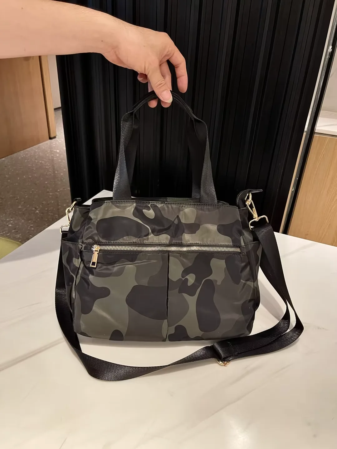 new_recycle_rpet_nylon_foldable_tote_bag_women_fashion_handbag_polyester_ladies_shoulder_shopping_bag​_1