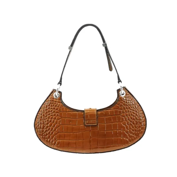New Trendy alligator Leather Moon Shape Design Women Leather Bags Ladies Handbags - Image 2