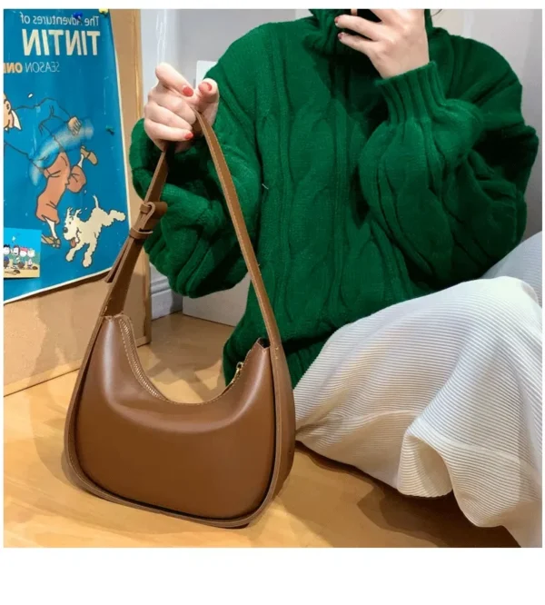 Retro Design Underarm Women Saddle Bag Single Shoulder Crossbody Bag Ladies Handbag - Image 2